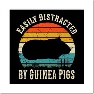 Easily Distracted By Guinea Pigs, Guinea Pigs owners Posters and Art